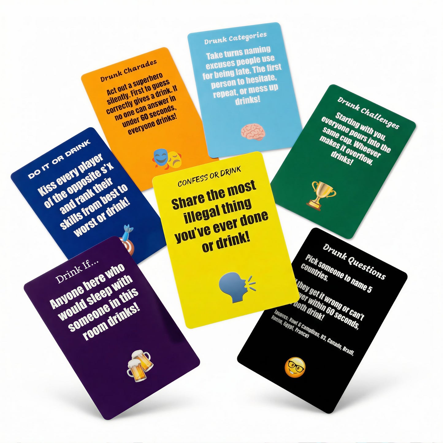 Party Cards - The 7-in-1 Drinking Game For Pregames, After Parties, Kickbacks & Game Nights