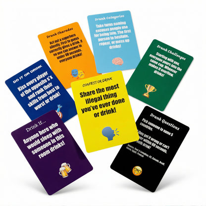 Party Cards - The 7-in-1 Drinking Game For Pregames, After Parties, Kickbacks & Game Nights